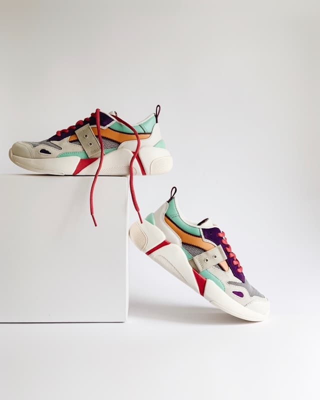 Runner tying laces of running shoes on a path